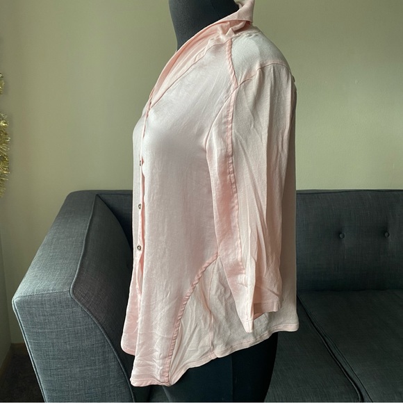 Anthropologie Pink Tie-Front Blouse - Picture 5 of 10